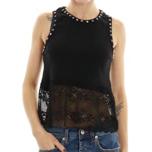 TOP CON BORCHIE NERO